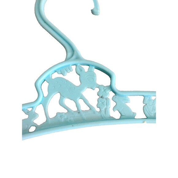 40s 50s Vintage Child's Bambi Themed Hanger, Turquoise Blue Color - Picture 2 of 3